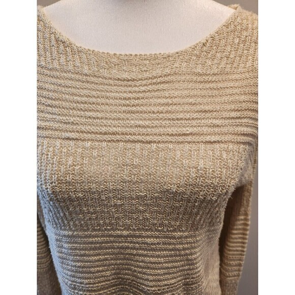 Knox Rose Lightweight Knit Sweater With Hem Accent Sz S Oatmeal - Picture 2 of 8